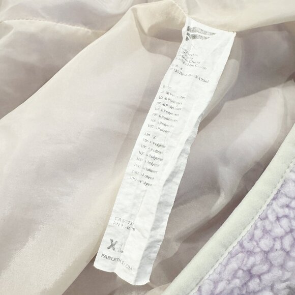 Fabletics Women's Soft Teddy Tahoe Jacket in Purple Cream Winter Size XL - Picture 7 of 11